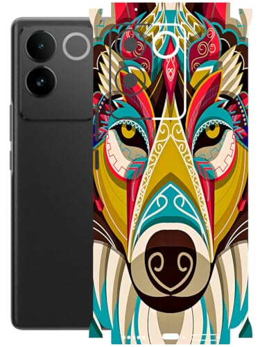 Image of AtOdds - Full Body Back Screen Guard Protector Film - Lamination Wrap Skin Sticker Compatible with IQOO Z7 PRO (5G) | Scratchproof Matte Finish (Mighty Wolf)