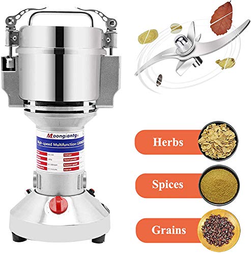 Moongiantgo Grain Mill Grinder Electric 300G Commercial Spice Grinder 1500W Stainless Steel Pulverizer Dry Grinder Grinding Machine (300G Upright, 110V) #TOP7
