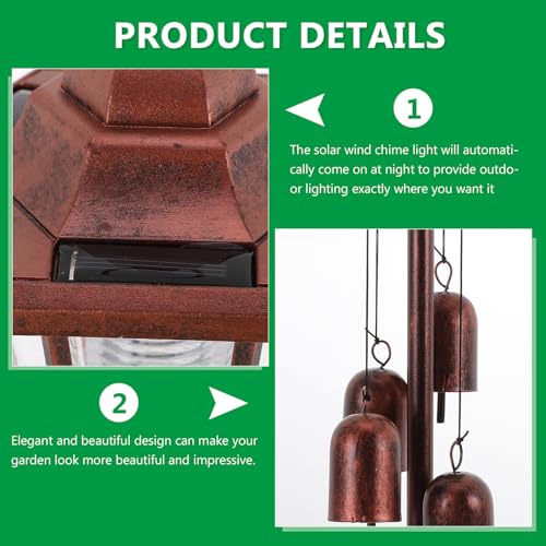 Carillon éolien pour jardin extérieur lampe solaire étanche et éclairage de véranda - 6