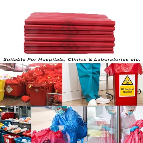 Image of ELLA Red Garbage Bags 30 x 37 Inches 3 Rolls 30 Bags Extra Large Tear Resistant Bags for Household Waste Disposal in Kitchen Bathroom Office and Outdoors With Check Duster Cloth Free