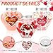 Teecyhooo 12 Pcs Valentine's Day Heart Shaped Cups with Lids Straws 10 oz Heart Plastic Bottles Containers Reusable Clear Beverage Drink Cups with Stickers for Valentines Party Favors Supplies