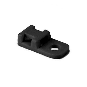 Hellermann Tyton CTAM20C2 Cable Tie Anchor Mount, 0.2" Hole Diameter, 0.2" Max Tie Width, PA66, Black Pack of 100