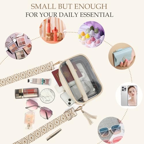 LOXOMU Clear Bag Stadium Approved, Small Clear Crossbody Bag Purse for Women, Clear Bag for Stadium Events, Concerts4