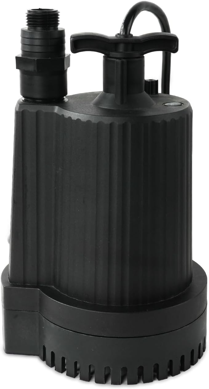 SKYLINE Sump Pump, 1/3 HP Submersible Water Pump with Multiple Adapter Options,2400 GPH High Flow and 31FT Max Lift Electric Water Pump for Pool Draining, Garden Pond, Fish Tank
