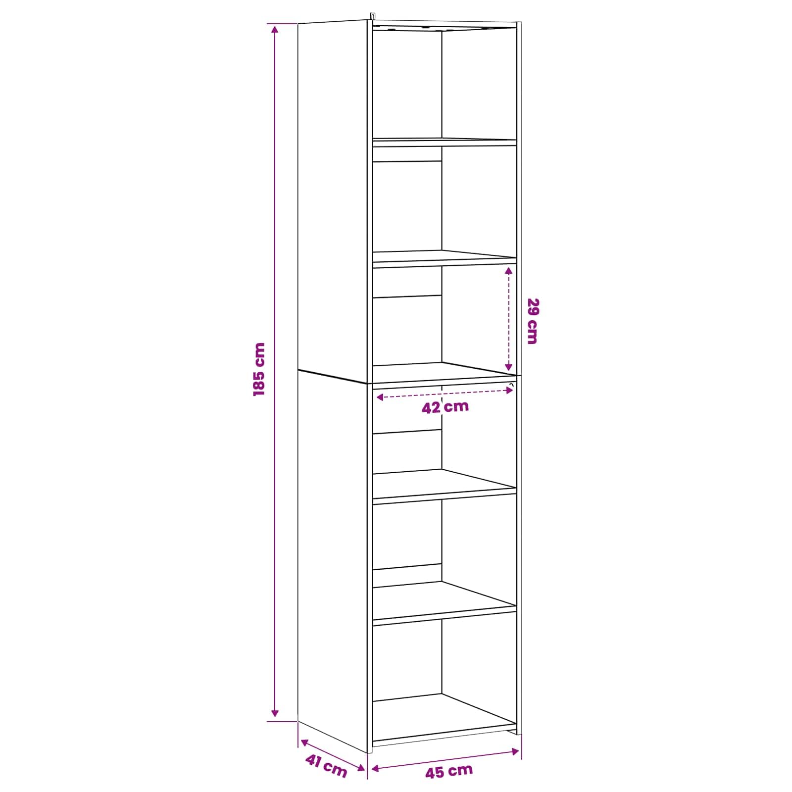 Credenza effetto rovere, 45 x 41 x 185 cm
