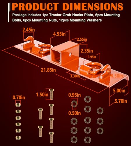 image for Bonbo Tractor Grab Hooks Compatible with Kubota Tractors - Bolted on C
