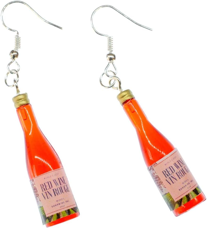 Red wine wine bottles earrings Miniblings pendant red wine bottle drink vin rouge