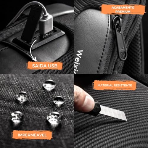 Mochila Masculina Transversal De Ombro Sholderbag Pochete (Preto)