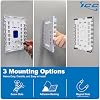 ICC 12 Port Surface Mount Box, White, Works with Slim and Wide Profile Keystone Jacks (Sold Separately), Compact Outlet for Voice and Data Connections, UL Listed TAA Compliant, IC107SBTWH
