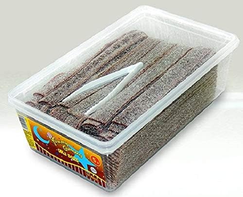 Fizzy Cola Flavour Brown Belts Retro Sour Sweets Halal Full TUB 1.480KG Approx