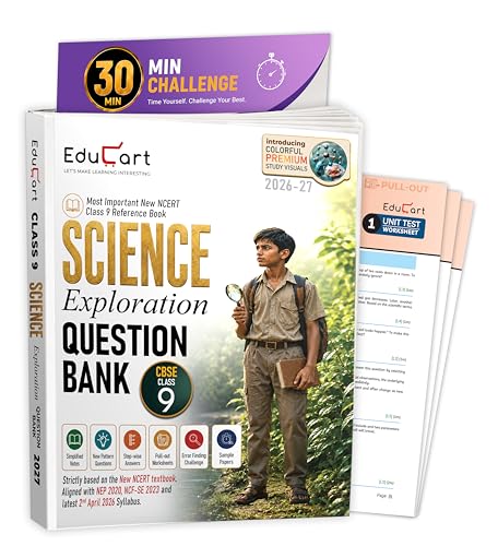Image of Educart CBSE Class 9 Science Exploration Question Bank 2026-27 | New NCERT Guide and Most Important Reference Book for 2027 (with worksheets and sample papers extra)