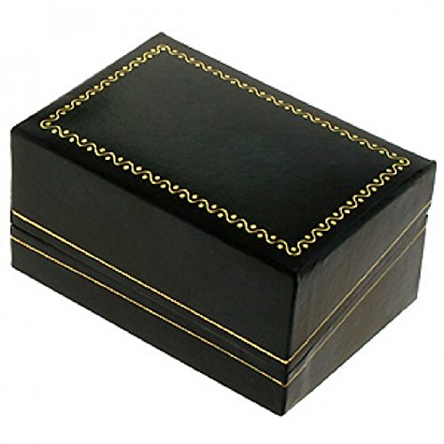 Classic Cartier Design Black Engagement Set Double Ring Gift Box