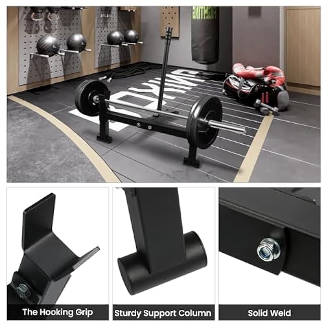 Deadlift Barbell Jack Stand, Heavy Duty Steel Deadlift Jack for Easy Changing Plates, Anti-slip Handle Deadlift Stand, Home Gym Deadlift Exercises, Weight Training Equipment