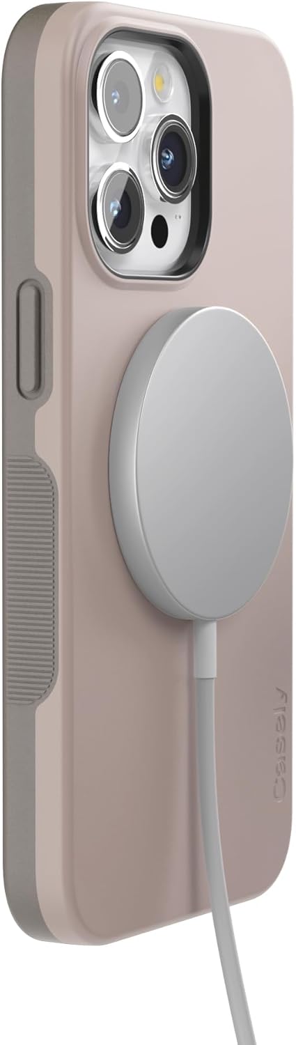 Casely iPhone 15 Pro Case | Taupe on Nude | Calm Beige | Bold Protective Design | Compatible with MagSafe