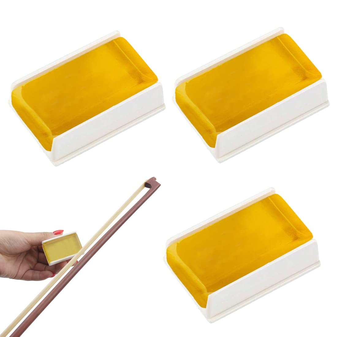 LEEQ 3 Pièces Colophane pour Violon, Alto et Violoncelle Arcs, Faible Poussière Colophane Naturelle avec Étui