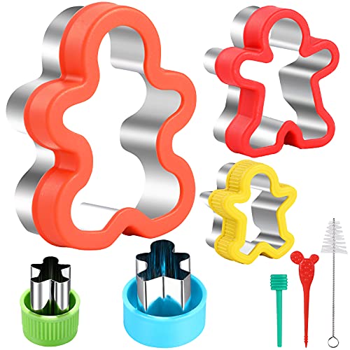 Gingerbread Man Cookie Cutters Set, Christmas Cookie Cutter Shapes, Stainless Steel Christmas Cookie Cutters, Fruit Vegetable Sandwich Cutter, Food Decoration Baking Tools & Accessories