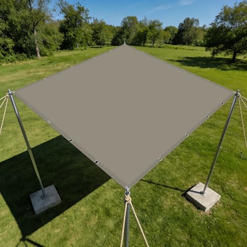 Voile d'ombrage extérieur grand format toile rectangulaire taupe terrasse