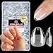 UNA GELLA Extra Short Almond Nail Tips Full Cover 504PCS Gel Nail Tips Short Almond Shaped Nails Tips Soft Gelly Gel Clear Fake Nails Tip for Acrylic Nail Tip Soak Off Home DIY Salon Nails 12 Sizes