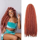 8 Packs Marley Twist Braiding Hair 24 Inches MarleyTwist Hair Ginger Cuban Twist Hair Marley Afro Kinky Curly Twist Faux Locs Crochet Hair Synthetic Marley Hair Extensions