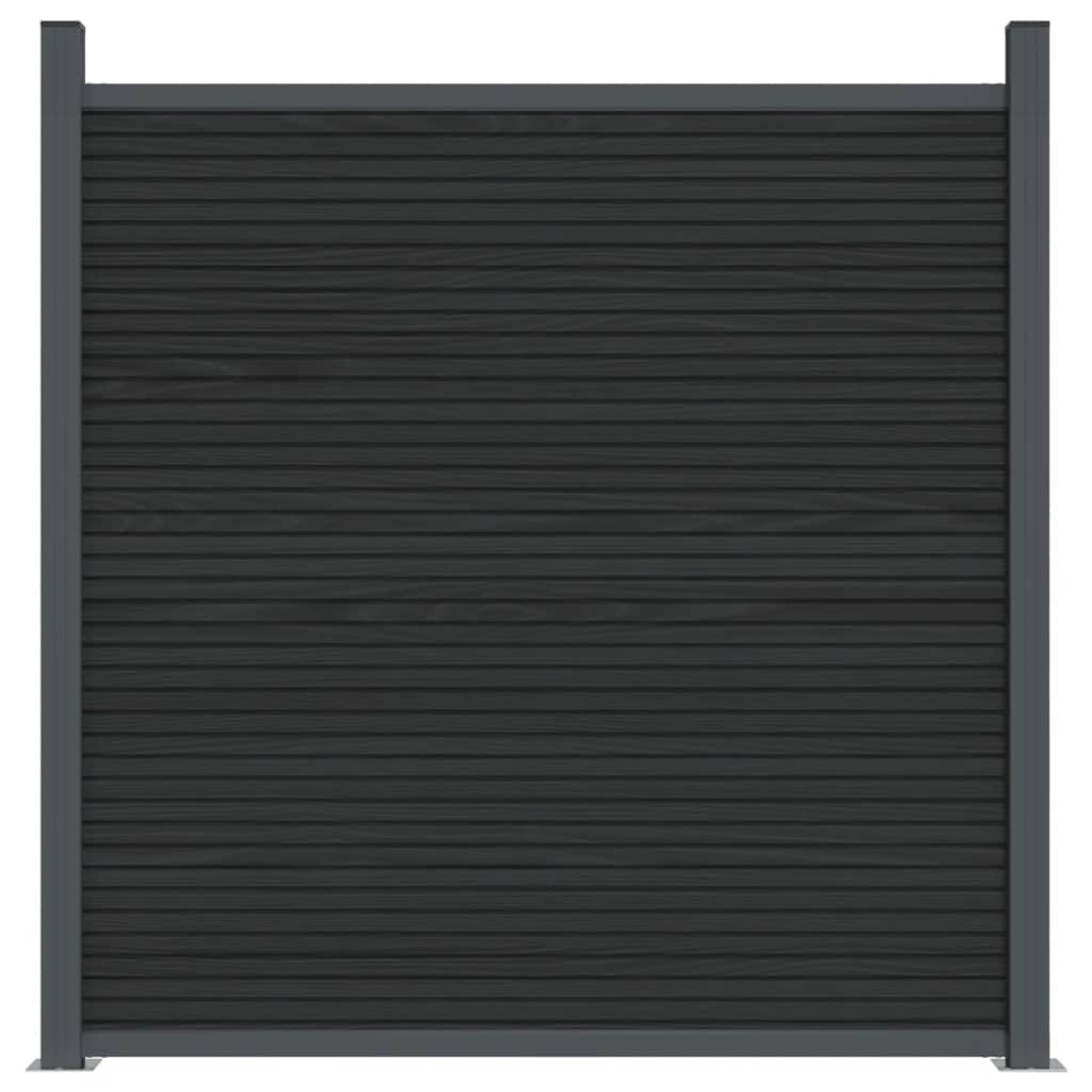 Panel de valla gris 872 x 186 cm WPC, juego de paneles para valla de jardín, material WPC robusto y duradero, sistema modular con opciones de montaje flexibles, componentes de aluminio y acero