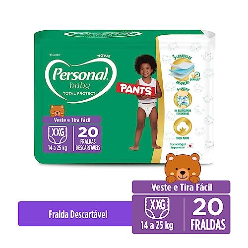 Personal Fralda Baby Total Protect Pants Super XXG, 20 Unidades
