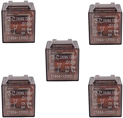 ESUPPORT Car Truck Auto 12V 60A 60 AMP SPDT Relay Relays 5 Pin Pack of 5