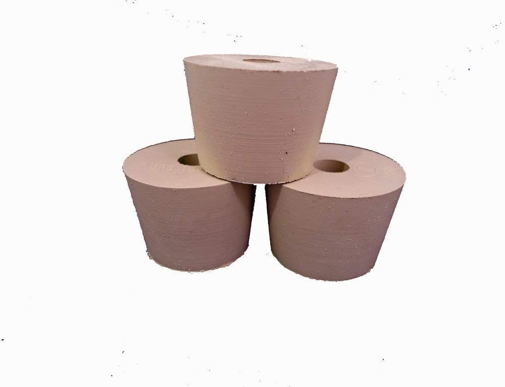Drilled Rubber Stopper #6 (Set of 3)