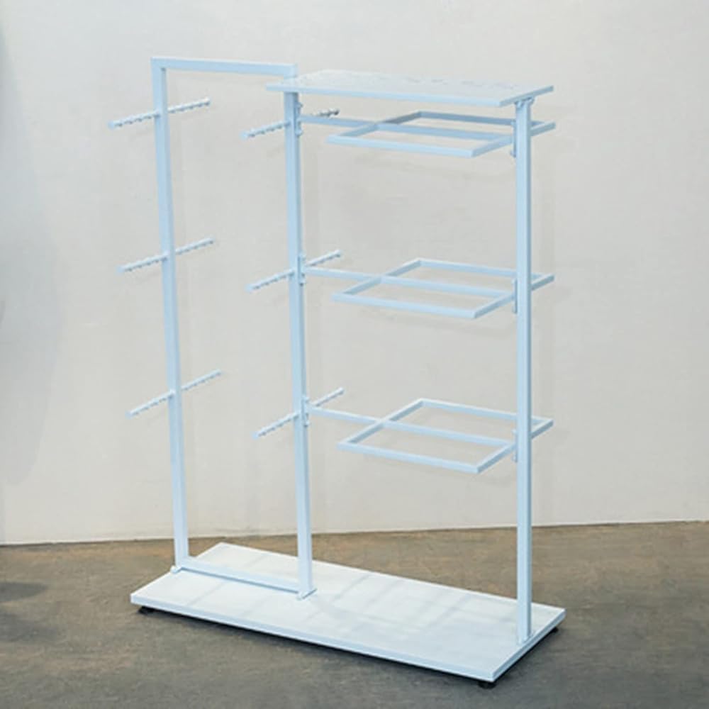 Clothing Store Commercial Shelves Floor-Standing Display Rack for Underwear, Socks, Accessories, Scarves, Gloves, Lingerie Standing Bra Panties Underwear Stand Shelves, White