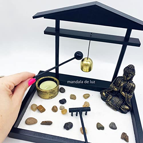 Buda Jardim Zen com Sino Castiçal e Vela