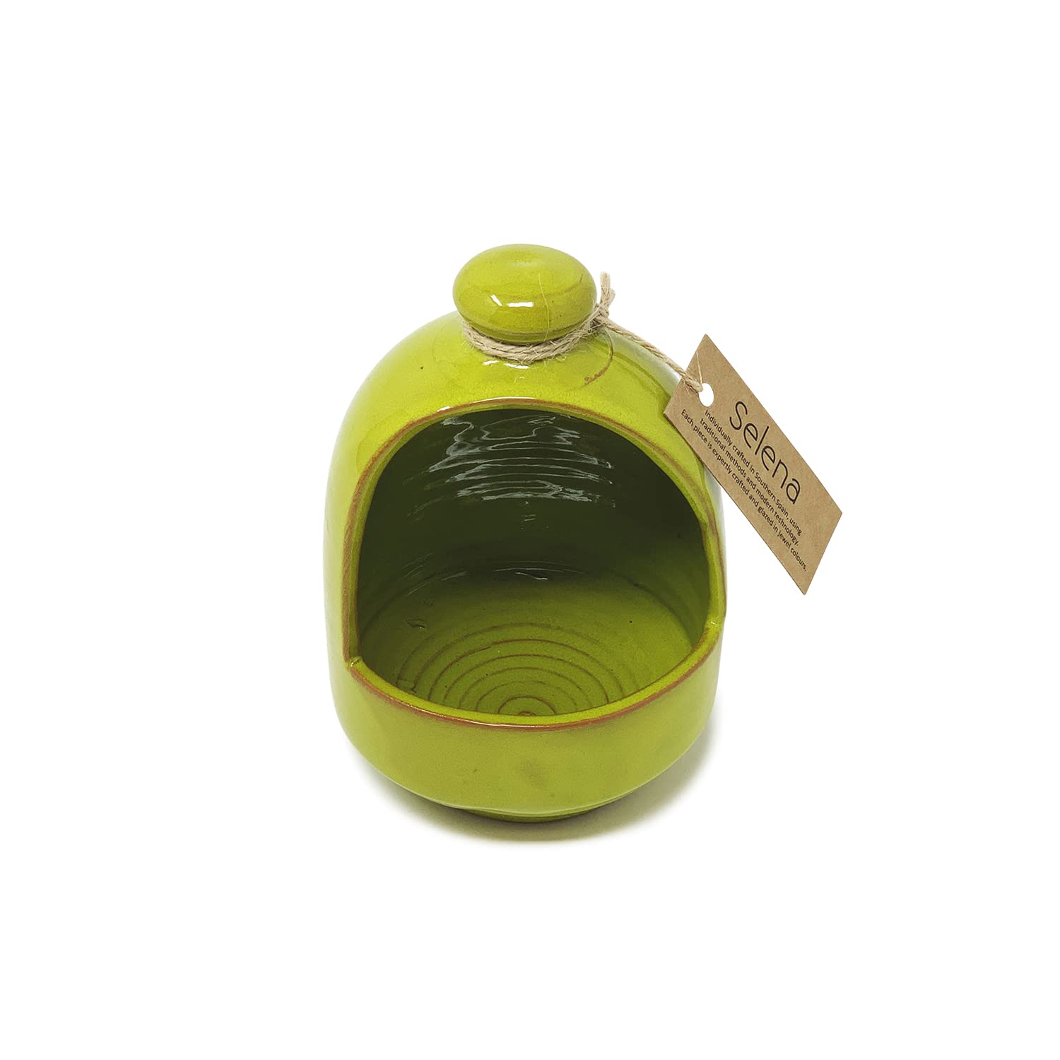 Verano Spanish Ceramics Selena Salt Pig - Lime Green Ceramic - 15cm High