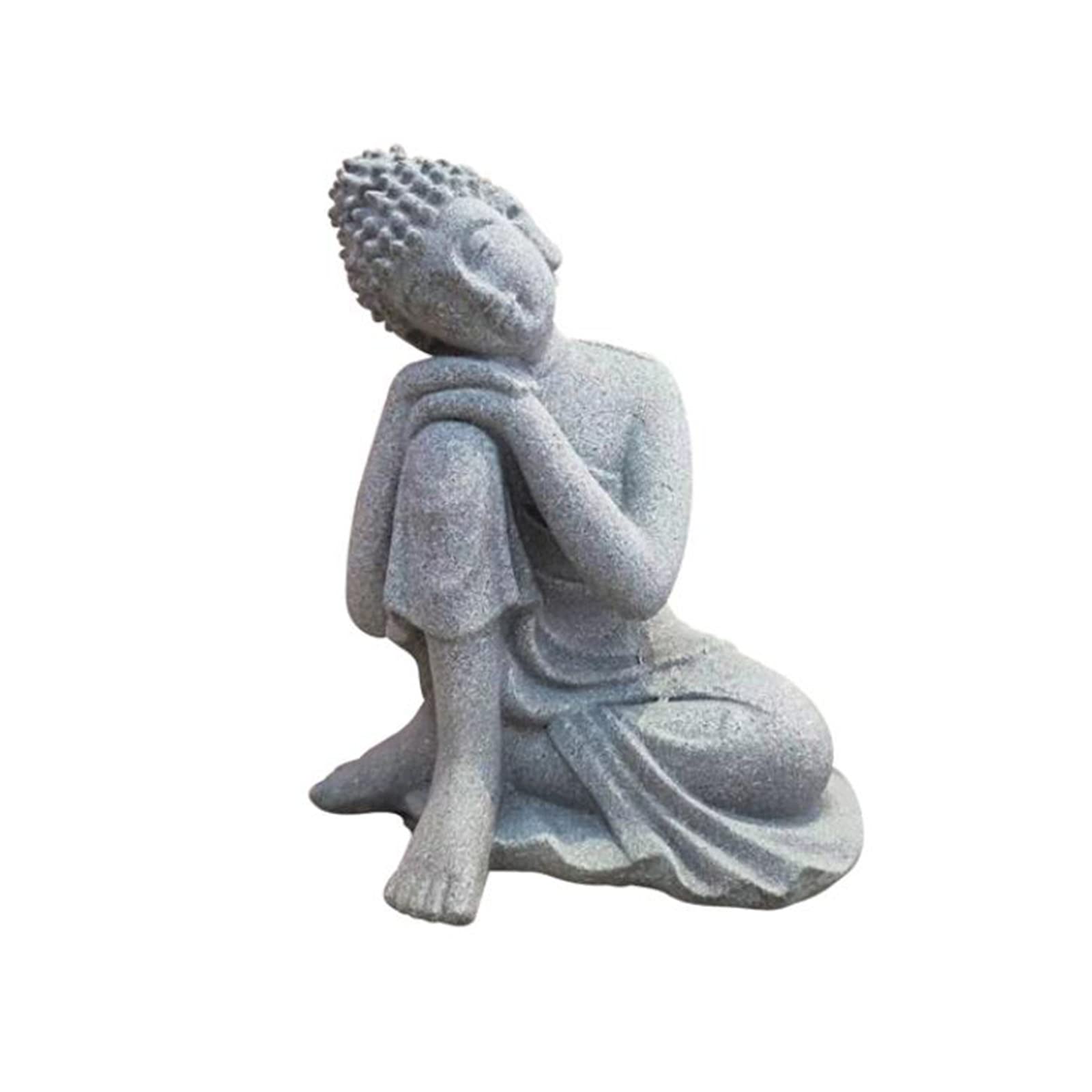 Stone Na Buddha Statue Sleeping Buddha Decorative Figurine Sitting Buddha Decoration Sculpture For Home, Office, Table Top Decoration