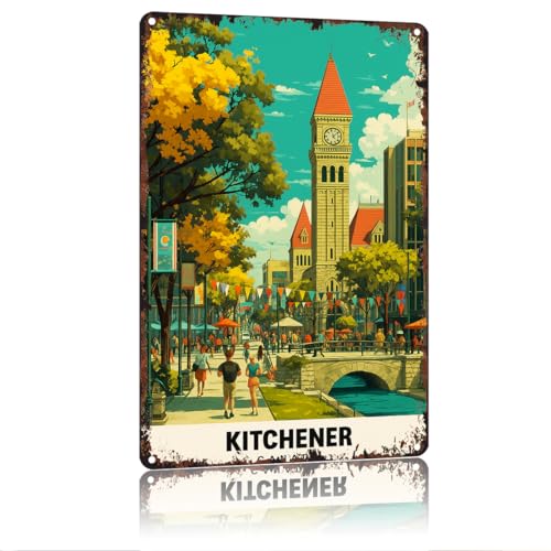 HSFHXY Kitchener Canada Funny Vintage Metal Sign 8x12