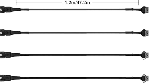 Miniatura 2 de YiLaie 4 cables de extensión de 47 pulgadas para uso con luces LED de rock, kits de acento RGB neón para motocicleta, ATV, SUV, luz de automóvil,