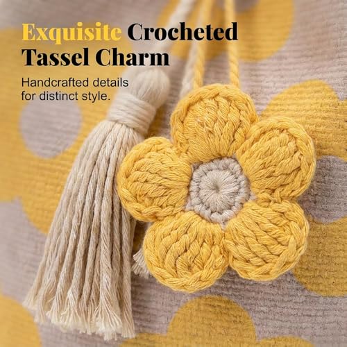 Bolso Tote de Flor Tejido a Mano Boho de Crochet miniatura 5