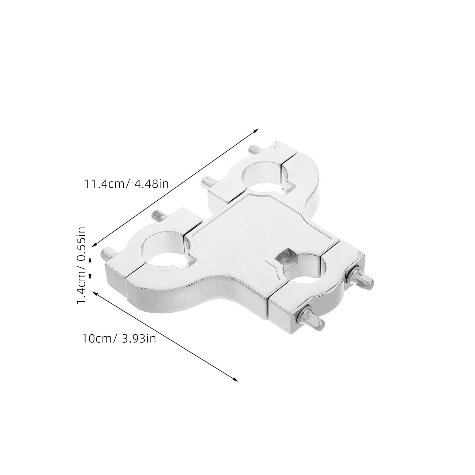 Homoyoyo Abrazadera Metálica Ajustable para Batería 3 Orificios, Soporte para Rack de Tubos, Accesorio Resistente y Versátil para Expansión y Montaje en Batería Electrónica
