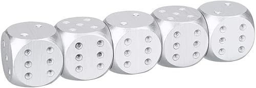 Miniatura 8 de VGEBY Juego de dados de metal de 6 caras, 5 piezas de aleación de aluminio DND juego de dados con caja de almacenamiento juego de mesa, juegos de