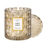 Chloefu LAN Amber Candles, Luxury Candle for Home Scented, Long Burning Time, Holiday Gifts, All Natural Soy Wax Decorative Candles, Scented Candle Gifts for Men&Women, 8.1oz