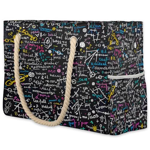 Large Beach Tote Bags for Women Abstract English Colorful Waterproof Sandproof Shoulder Bags Swim Pool Purse with Zipper Beach Vacation Essentials for Summer Swim Pool Travel Gifts