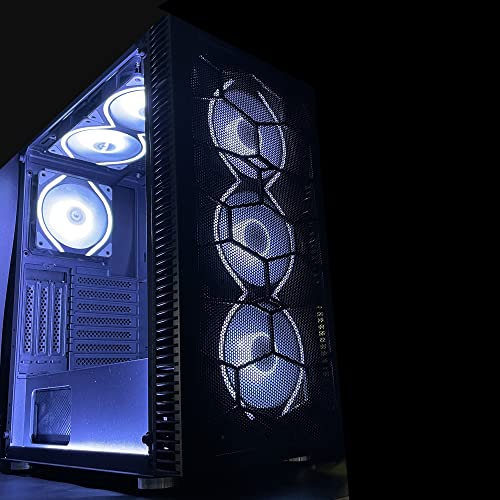 SaharaGaming P44 - Carcasa de Malla y Vidrio Templado con Ventilador y buje (4 x Pirata, Cubo Universal)