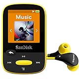 SanDisk Clip Sport 4GB MP3 Player, Yellow With LCD Screen and MicroSDHC Card Slot- SDMX24-004G-G46Y