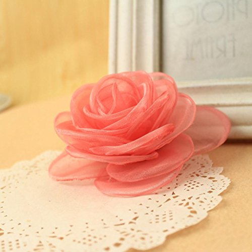 Merdia Women's Lovely Flower Hair Clip Rose Brooches Pink [Jewelry] #TOP7