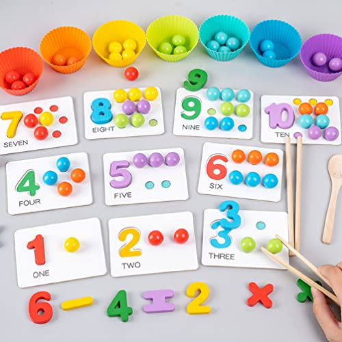 Image of NUOBESTY 3PCS Wooden Tweezer Tongs Kids Tweezers for Fine Motor Peg Board Beads Game Clips Counting Matching Game Beads for Montessori Sorting Toys