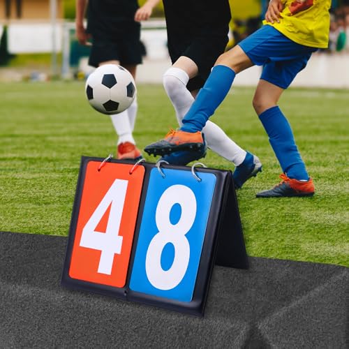 mizikuu 2 Digit Sportanzeigetafel, 20x16cm Tragbare Anzeigetafel Flip Sport Anzeigetafel Score Flipper wasserdichte Zähltafel für Basketball Fußball Für Wettkämpfe Indoor und Outdoor