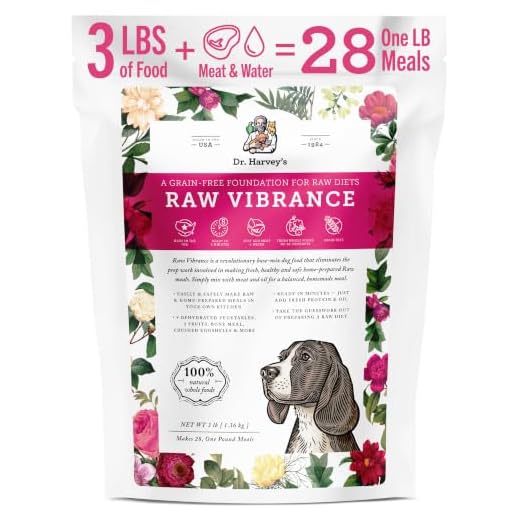 Dr. Harvey's Raw Vibrance Dog Food, Dehydrated Base Mix for Dogs, Grain Free Raw Diet (3 Pounds)