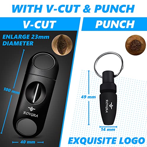 image for roygra Cigar Cutter Set, Enlarge Guillotine, Guillotine, Enlarge V-Cut