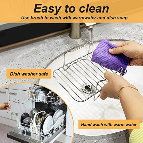 BYKITCHEN Air Fryer Racks for Ninja Dual, 2pcs Dehydrator Rack with 4 Skewers, Air Fryer AF300UK AF400UK Accessories, Grilling Rack for Ninja/Salter/Instant/EMtronics Double Drawer Fryer - Image 3