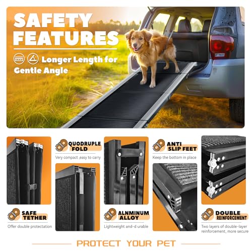 Dog-Ramp-for-Car-Large-Dog71-Foldable-Portable-Dog-Car-Ramp-with-Non-Slip-Rug-Surface20-Extra-Wide-Pet-Step-Ramp-for-Medium-Large-Dogs-Enter-a-Car-SUV-Truck