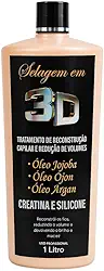 Selagem 3D Profissional, Tratamento Capilar de Reconstrução com Óleos de Jojoba, Ojon e Argan, 1 Litro