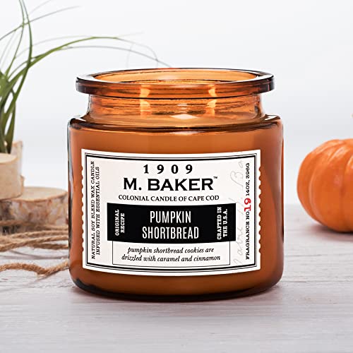Colonial Candle Pumpkin Shortbread Scented Jar Candle, M. Baker Collection, 2 Wick, Orange, 14 Oz - Up To 60 Hours Burn #TOP2