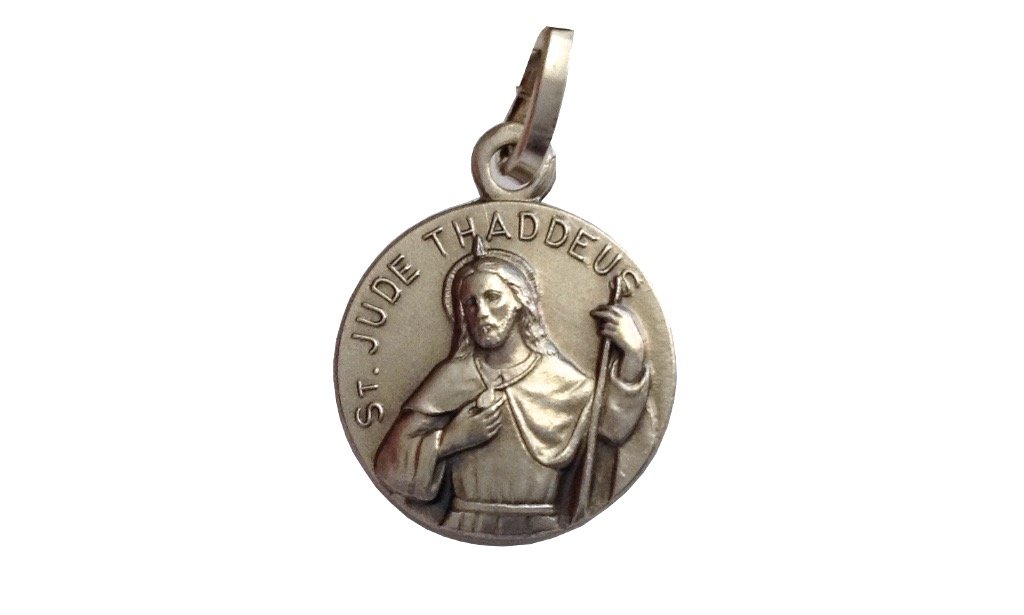 Medaglietta San Giuda Taddeo Apostolo In Argento Massiccio 925 con Catenina In Argento 925